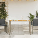 vidaXL szürke polyrattan akácfa lapos kerti asztal 115x54x74 cm