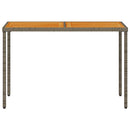 vidaXL szürke polyrattan akácfa lapos kerti asztal 115x54x74 cm