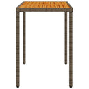 vidaXL szürke polyrattan akácfa lapos kerti asztal 115x54x74 cm