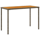 vidaXL szürke polyrattan akácfa lapos kerti asztal 115x54x74 cm