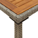 vidaXL szürke polyrattan akácfa lapos kerti asztal 115x54x74 cm