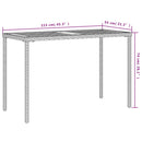 vidaXL szürke polyrattan akácfa lapos kerti asztal 115x54x74 cm