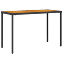 vidaXL fekete polyrattan akácfa lapos kerti asztal 115x54x74 cm