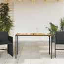 vidaXL fekete polyrattan akácfa lapos kerti asztal 115x54x74 cm