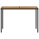 vidaXL fekete polyrattan akácfa lapos kerti asztal 115x54x74 cm