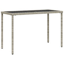 vidaXL szürke polyrattan üveglapos kerti asztal 115x54x74 cm