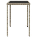 vidaXL szürke polyrattan üveglapos kerti asztal 115x54x74 cm