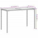 vidaXL szürke polyrattan üveglapos kerti asztal 115x54x74 cm