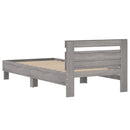 vidaXL szürke sonoma színű szerelt fa ágykeret fejtámlával 100x200 cm