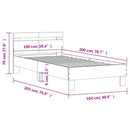 vidaXL szürke sonoma színű szerelt fa ágykeret fejtámlával 100x200 cm