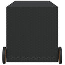 vidaXL fekete polyrattan kerti tárolóláda kerekekkel 283 L