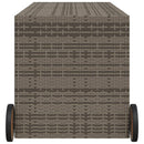 vidaXL szürke polyrattan kerti tárolóláda kerekekkel 283 L