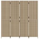 vidaXL bézs 4 paneles polyrattan térelválasztó