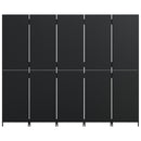 vidaXL fekete 5-paneles polyrattan térelválasztó