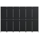 vidaXL fekete 6-paneles polyrattan térelválasztó