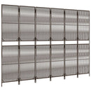 vidaXL barna 6-paneles polyrattan térelválasztó