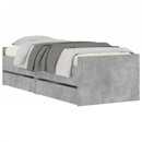 vidaXL betonszürke ágykeret fiókokkal 90x200 cm