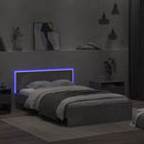 vidaXL betonszürke ágykeret fejtámlával és LED-del 140x200 cm