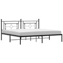 vidaXL fekete fém ágykeret fejtámlával 193 x 203 cm