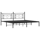 vidaXL fekete fém ágykeret fejtámlával 193 x 203 cm