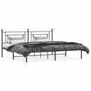 vidaXL fekete fém ágykeret fejtámlával 193 x 203 cm