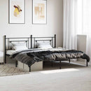 vidaXL fekete fém ágykeret fejtámlával 193 x 203 cm