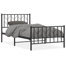 vidaXL fekete fém ágykeret fej- és lábtámlával 100 x 190 cm
