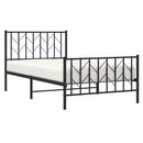 vidaXL fekete fém ágykeret fej- és lábtámlával 100 x 190 cm