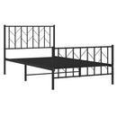 vidaXL fekete fém ágykeret fej- és lábtámlával 100 x 190 cm