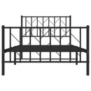 vidaXL fekete fém ágykeret fej- és lábtámlával 100 x 190 cm
