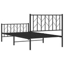 vidaXL fekete fém ágykeret fej- és lábtámlával 100 x 190 cm