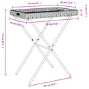 vidaXL fekete összecsukható polyrattan tálcaasztal 65 x 40 x 75 cm