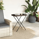 vidaXL barna összecsukható polyrattan tálcaasztal 65 x 40 x 75 cm
