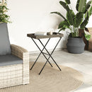 vidaXL szürke összecsukható polyrattan tálcaasztal 65 x 40 x 75 cm