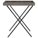 vidaXL szürke összecsukható polyrattan tálcaasztal 65 x 40 x 75 cm