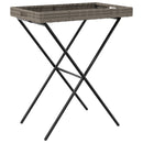 vidaXL szürke összecsukható polyrattan tálcaasztal 65 x 40 x 75 cm