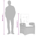 vidaXL szürke polyrattan dönthető kerti szék párnákkal