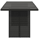vidaXL fekete polyrattan üveglapos kerti asztal 190x80x74 cm