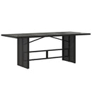 vidaXL fekete polyrattan üveglapos kerti asztal 190x80x74 cm
