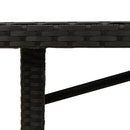 vidaXL fekete polyrattan üveglapos kerti asztal 190x80x74 cm