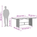 vidaXL fekete polyrattan üveglapos kerti asztal 190x80x74 cm