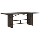 vidaXL barna polyrattan üveglapos kerti asztal 190 x 80 x 74 cm