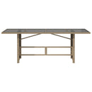 vidaXL bézs polyrattan üveglapos kerti asztal 190x80x74 cm