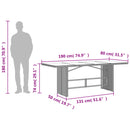 vidaXL bézs polyrattan üveglapos kerti asztal 190x80x74 cm