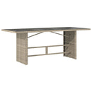vidaXL szürke polyrattan üveglapos kerti asztal 190x80x74 cm