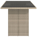 vidaXL szürke polyrattan üveglapos kerti asztal 190x80x74 cm