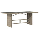 vidaXL szürke polyrattan üveglapos kerti asztal 190x80x74 cm