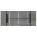 vidaXL szürke polyrattan üveglapos kerti asztal 190x80x74 cm
