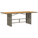 vidaXL szürke polyrattan akácfa lapos kerti asztal 190 x 80 x 74 cm