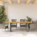 vidaXL szürke polyrattan akácfa lapos kerti asztal 190 x 80 x 74 cm